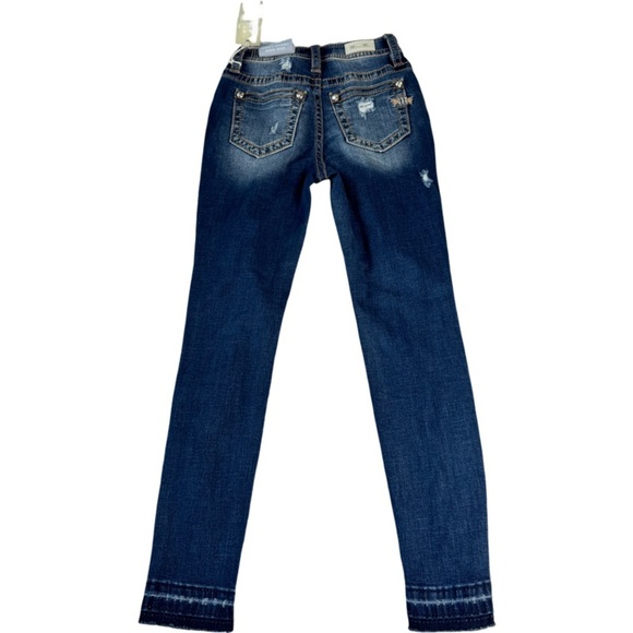 NWT Miss Me woman blue high rise ankle skinny jeans size 24x 28 - Picture 4 of 12